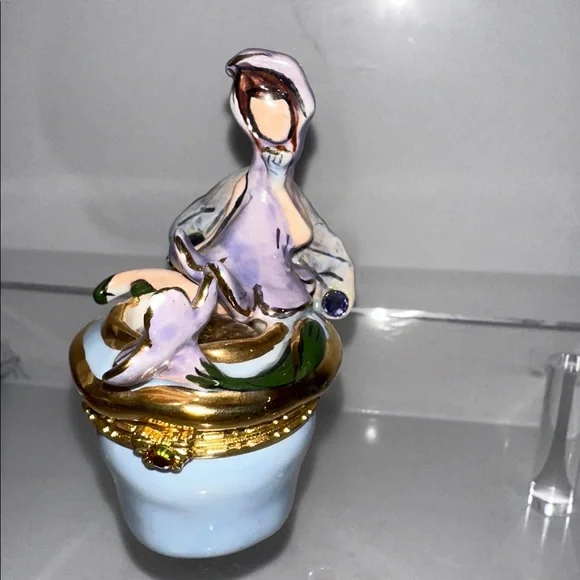 Clayworks 2003 Fairy Tales by Heather Goldminc Periwinkle Fairy trinket box Y2K - Picture 3 of 16